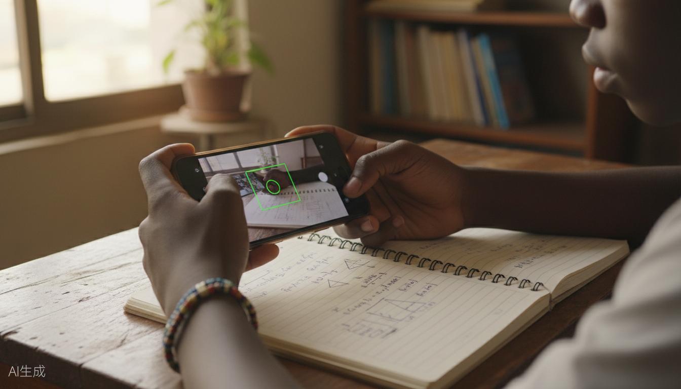 Un exercice de cahier photographié pour démarrer une séance avec le tuteur